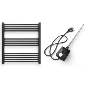 Törölközőszárító radiátor elektromos fútőpatronnal 75 x 80 cm - Nero Italia 400W (fekete)