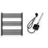 Törölközőszárító radiátor elektromos fútőpatronnal 75 x 80 cm - Nero Italia 400W (fekete)