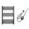 Törölközőszárító radiátor elektromos fűtőpatronnal 60 x 90 cm - Nero Italia S-400W (fekete)
