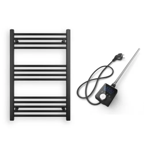 Törölközőszárító radiátor elektromos fűtőpatronnal 60 x 90 cm - Nero Italia AF-13-400W (fekete)