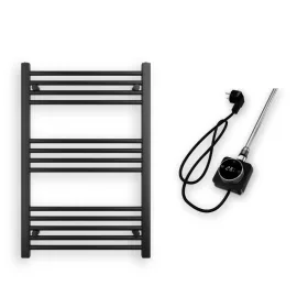   Törölközőszárító radiátor elektromos fűtőpatronnal 60 x 90 cm - Nero Italia AF-14-400W (fekete)