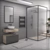 Törölközőszárító radiátor elektromos fűtőpatronnal 60 x 90 cm - Nero Italia AF-14-400W (fekete)