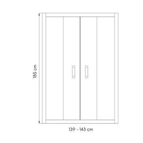 Welland DD-140 elhúzható zuhanyajtó - 140 cm - fekete profil