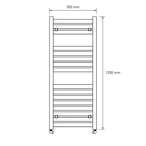 Design radiátor NERO Italia Quadrato - 50 x 120 cm (fekete)