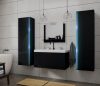 Venezia Dream II. fürdőszobabútor szett + mosdókagyló + szifon - 80 cm (fényes fekete)