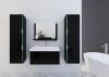 Fürdőszoba bútor szett mosdóval és faliszekrényekkel - fekete szín - 80 cm
