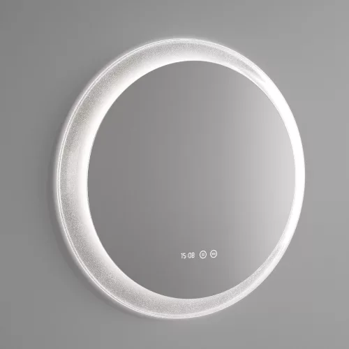 Welland Type-E33 LED tükör - LED tükör - fényerő + színhőfok állítás + páramentesítő + óra - Ø 60 cm