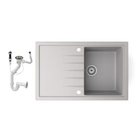 Gránit mosogató NERO Eris + dugókiemelő (szürke)