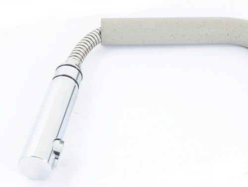 Gránit mosogató NERO Eris + kihúzható Linea csaptelep + adagoló + dugókiemelő (szürke)