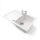 Gránit mosogató NERO Eris + kihúzható zuhanyfejes Shower csaptelep + dugókiemelő (fehér)