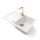 Gránit mosogató NERO Eris + Design Gold csaptelep + dugókiemelő (fehér)