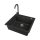 Gránit mosogató EOS Como + magasított csaptelep + dugókiemelő + szifon (matt fekete)