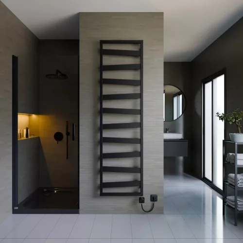 Design radiátor NERO Italia Atlas - 50 x 180 cm (fekete)
