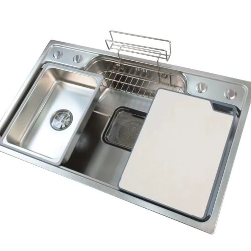 Acél mosogatótálca Nero Italia + szárítókosár + szifon