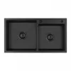 Acél mosogatótálca Nero Italia 78 x 43 cm + szárítókosár + szifon - fekete