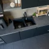 Acél mosogatótálca Nero Italia 78 x 43 cm + szárítókosár + szifon - fekete