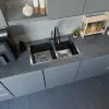 Acél mosogatótálca Nero Italia 78 x 43 cm + szárítókosár + szifon (inox)
