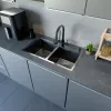 Acél mosogatótálca Nero Italia 78 x 43 cm + szárítókosár + szifon (inox)