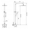 Welland Wall-Pro-5 zuhanyrendszer csapteleppel - fekete