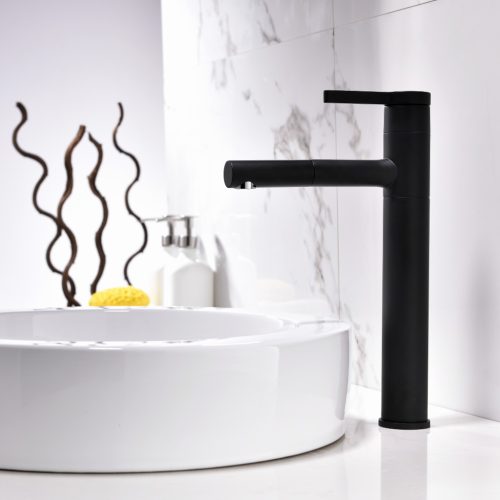 Welland FH-3366 kihúzható fejes mosdó csaptelep (fekete)