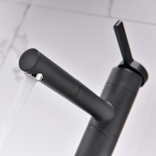 Welland FH-3366 kihúzható fejes mosdó csaptelep (fekete)