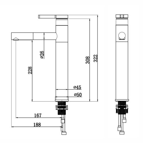 Welland FH-3366 kihúzható fejes mosdó csaptelep (arany)