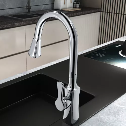 Welland FH-3398 mosogató csaptelep - kihúzható multifunkciós fej (króm)