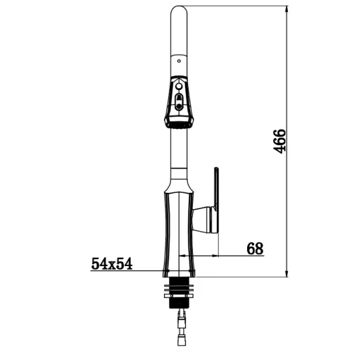 Welland FH-3398 mosogató csaptelep - kihúzható multifunkciós fej (króm)