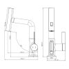 Welland FH-3428E mosogató smart csaptelep (fekete)