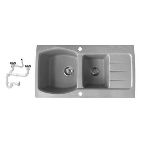Másfél medencés Gránit Mosogató Szürke