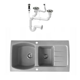 Nero Master Gránit Mosogató + dugóemelő - Szürke