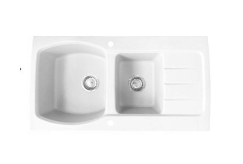 Nero Master Gránit Mosogató + Multifunkciós Csaptelep + Dugóemelő + Adagoló (fehér)