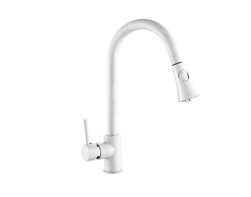 Nero Master Gránit Mosogató + Multifunkciós Csaptelep + Dugóemelő + Adagoló (fehér)