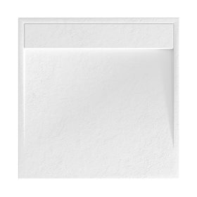   Welland kőhatású zuhanytálca rejtett lefolyóval - szifonnal 100 x 100 cm - fehér