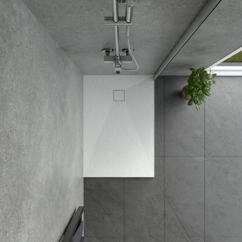 Kőhatású zuhanytálca - 70 x 90 cm - fehér