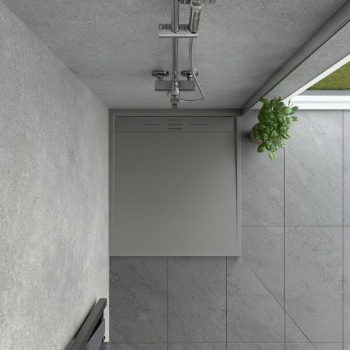 Kőhatású zuhanytálca - 80 x 100 cm - szürke