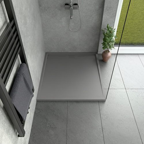 Kőhatású zuhanytálca - 80 x 100 cm - szürke