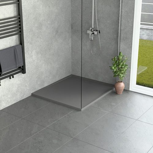 Kőhatású zuhanytálca - 80 x 100 cm - szürke