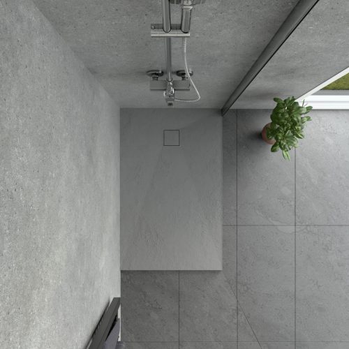 Welland kőhatású zuhanytálca szifonnal 70 x 110 cm - szürke (GT-11070SS)