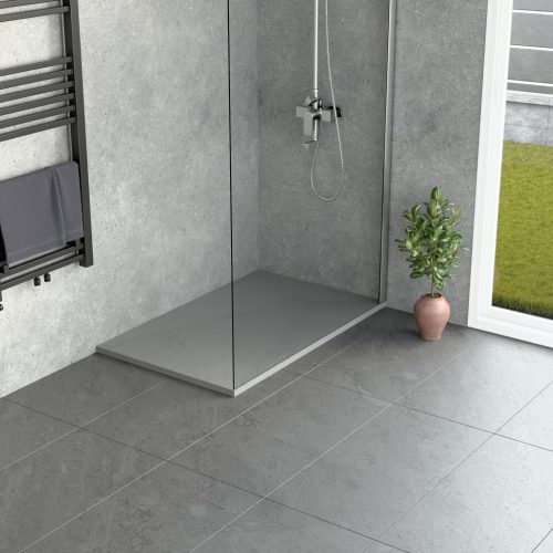 Welland kőhatású zuhanytálca szifonnal 70 x 110 cm - szürke (GT-11070SS)