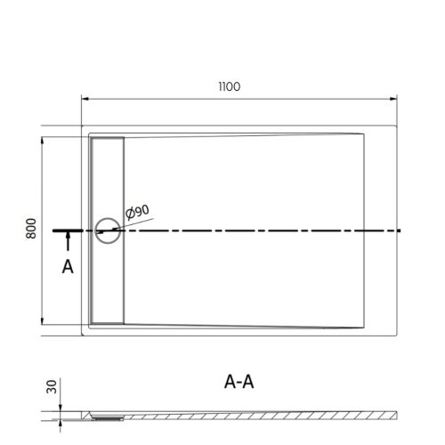 Welland Slim kőhatású zuhanytálca 80 x 110 cm