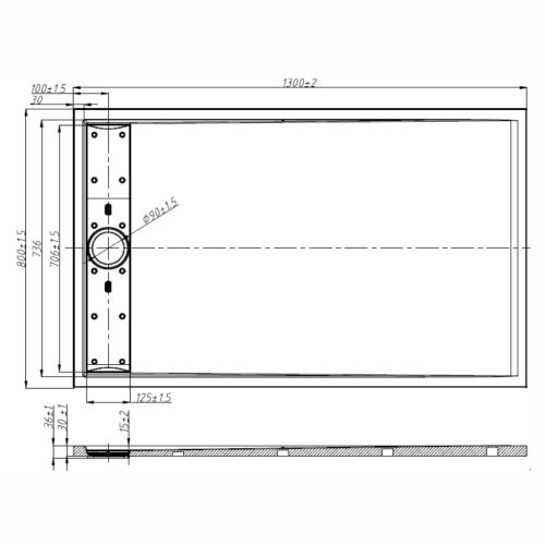Welland Slim kőhatású zuhanytálca