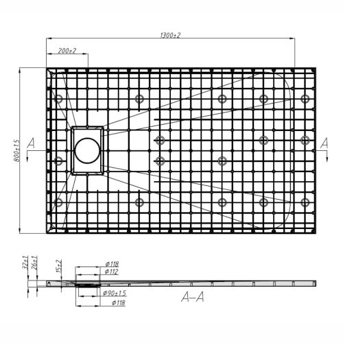 Welland Slim kőhatású zuhanytálca 80 x 130 cm