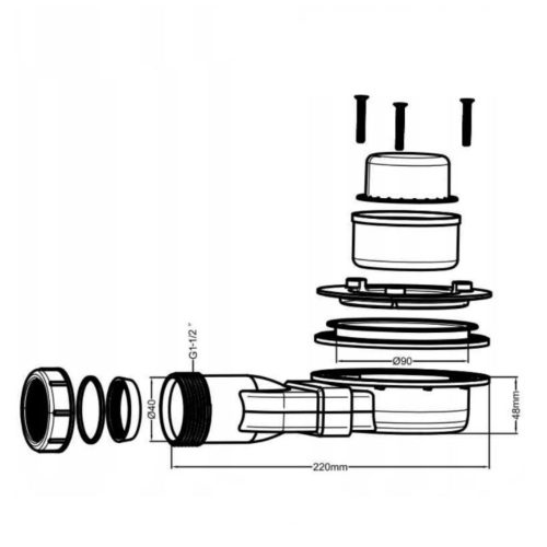 Welland Slim kőhatású zuhanytálca 80 x 130 cm