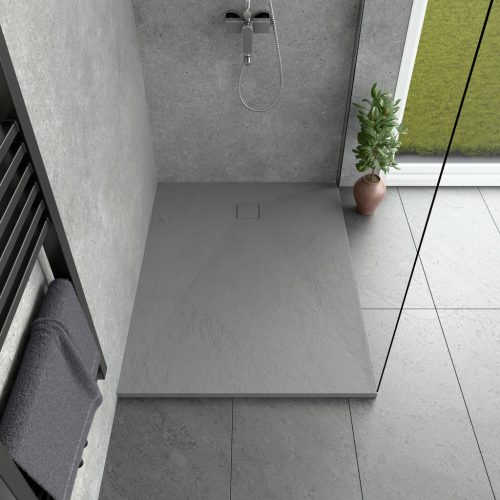 Kőhatású zuhanytálca - 90 x 130 cm - szürke