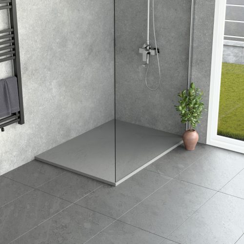 Kőhatású zuhanytálca - 90 x 130 cm - szürke