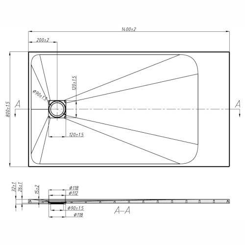 Welland Slim kőhatású zuhanytálca