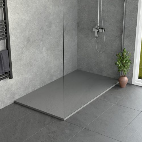 Kőhatású zuhanytálca - 90 x 160 cm - szürke