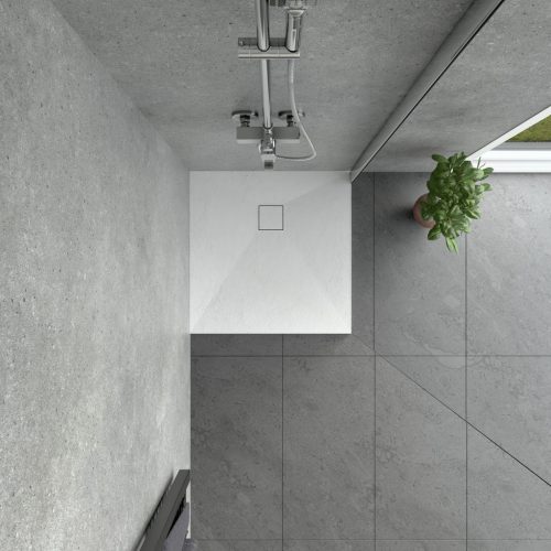 Welland kőhatású zuhanytálca szifonnal 70 x 70 cm - fehér (GT-7070SS)