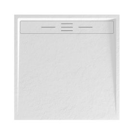 Kőhatású zuhanytálca - 90 x 90 cm - fehér